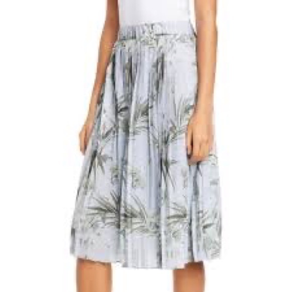 #028. Ted Baker London Estie Highland pleated floral print 🌴 midi skirt - Picture 10 of 12